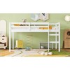 Solid Wooden, Rubber Wooden Twin Loft Bed with Ladder,Bed Platform of Strengthened Slats,White - 3 of 4