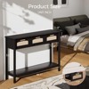 Glasflength Decorative Storage Cabinets, Mid Century End Table with Drawer, Living Room Rattan Storage Table, Kitchen Cabinet, Black 47.2"*11.8"*32.1" - 2 of 4
