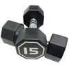 Naysaye Dumbbell Set of 2 15LBS Octagonal with Chrome Plated Contour Knurled Handle High End RPE Material for Home Gym, Silver, 12"*5"*5" - 4 of 4