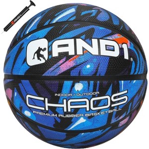 AND1 Chaos Basketball: Official Regulation Size 7 (29.5 inches) Rubber Basketball - Deep Channel Construction, For Indoor Outdoor Games - 1 of 4