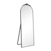 PexFix 64" x 21" Modern Full Length Floor Mirror with Stand Slim Black Aluminum Frame Arched Top Rectangle - 4 of 4