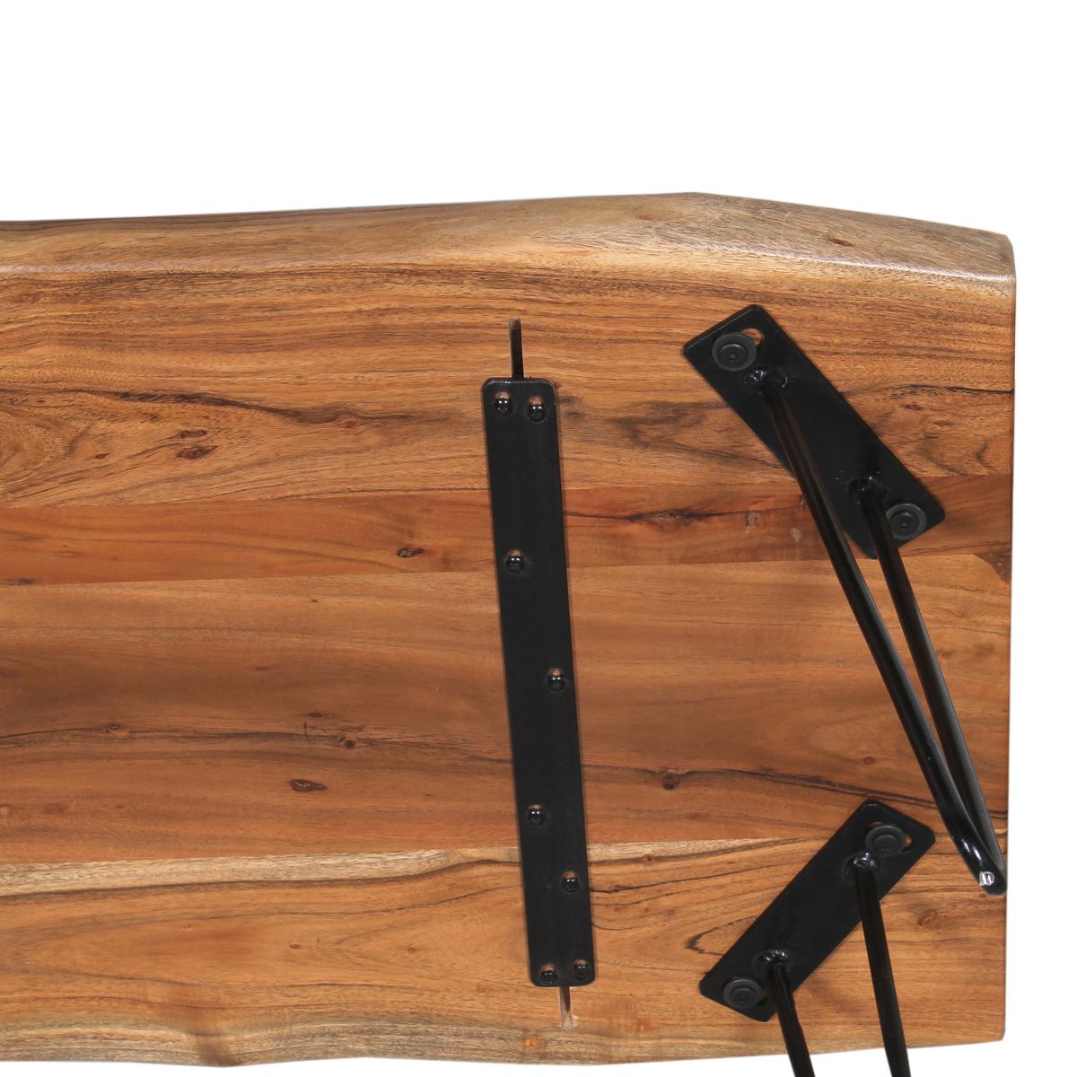Alaterre Furniture Hairpin Natural Brown Live Edge Wood with Metal Coffee Table - thumbnail 7