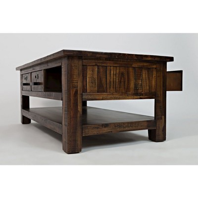 Cannon Valley Rustic Brown Acacia Rectangular Coffee Table with Storage