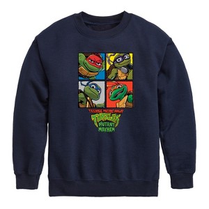 Boys' - Teenage Mutant Ninja Turtles Mutant Mayhem - Mutant Mahem Grid Graphic Long Sleeve Fleece Sweatshirt - 1 of 3