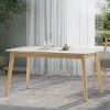 59 in Mid-Century Modern Dining Table with Faux Wood Top & Rubberwood Legs, Seats 4–6 for Kitchen or Apartment-Baofuwish - 2 of 4