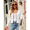 Coolmee Women's Cropped Cardigan Knit Shrugs for Dresses Tops V Neck Button Down Cardigans Sweaters - 3 of 4