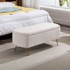 Modern Faux Fur End Of Bed Bench With Gold Legs,Padded Hallway Storage Bench,Storage Ottoman Bench For Living Room Bedroom-Cuddlewood - 2 of 4