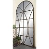 Traditional Glass Window Pane Inspired Wall Mirror with Arched Top Brown - Olivia & May - 2 of 4