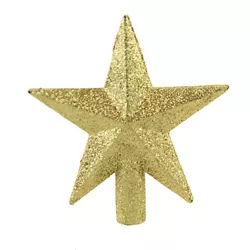 Tree Topper Finial 4.5" Mini Glittered Star Gold Christmas Tree Topper  -  Tree Toppers