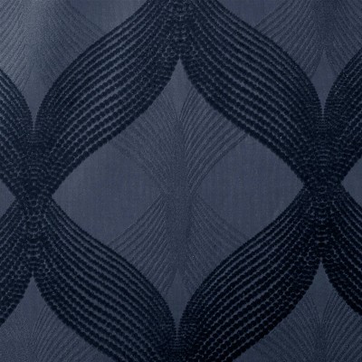 Navy Ogee Knitted Jacquard Blackout Curtain Panel