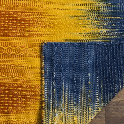 Kilim KLM821 Hand Woven Area Rug - Dark Blue/Yellow - 5'x8' - Safavieh.