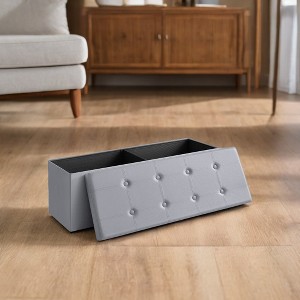 43" Storage Ottoman Bench, Ottoman with Storage, Leather Storage Bench, Hold up to 660lb for Living Room - 1 of 4