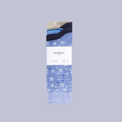 Men's 3pk Plaid Gifting Socks - Goodfellow & Co™ Blue 10-13
