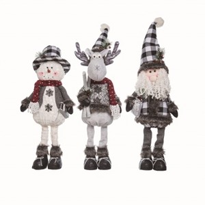 Transpac Santa Snowman Moose Decorative Figurines Set of 3 for Christmas Tabletop Indoor Use Multicolored Polyester - 1 of 1