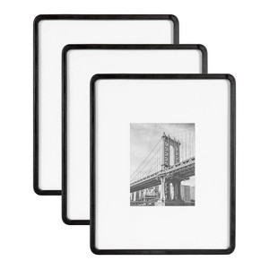 Kate & Laurel All Things Decor 16"X20" Matted to 8"X10" Inglewood Picture Frame Set Black - 1 of 4