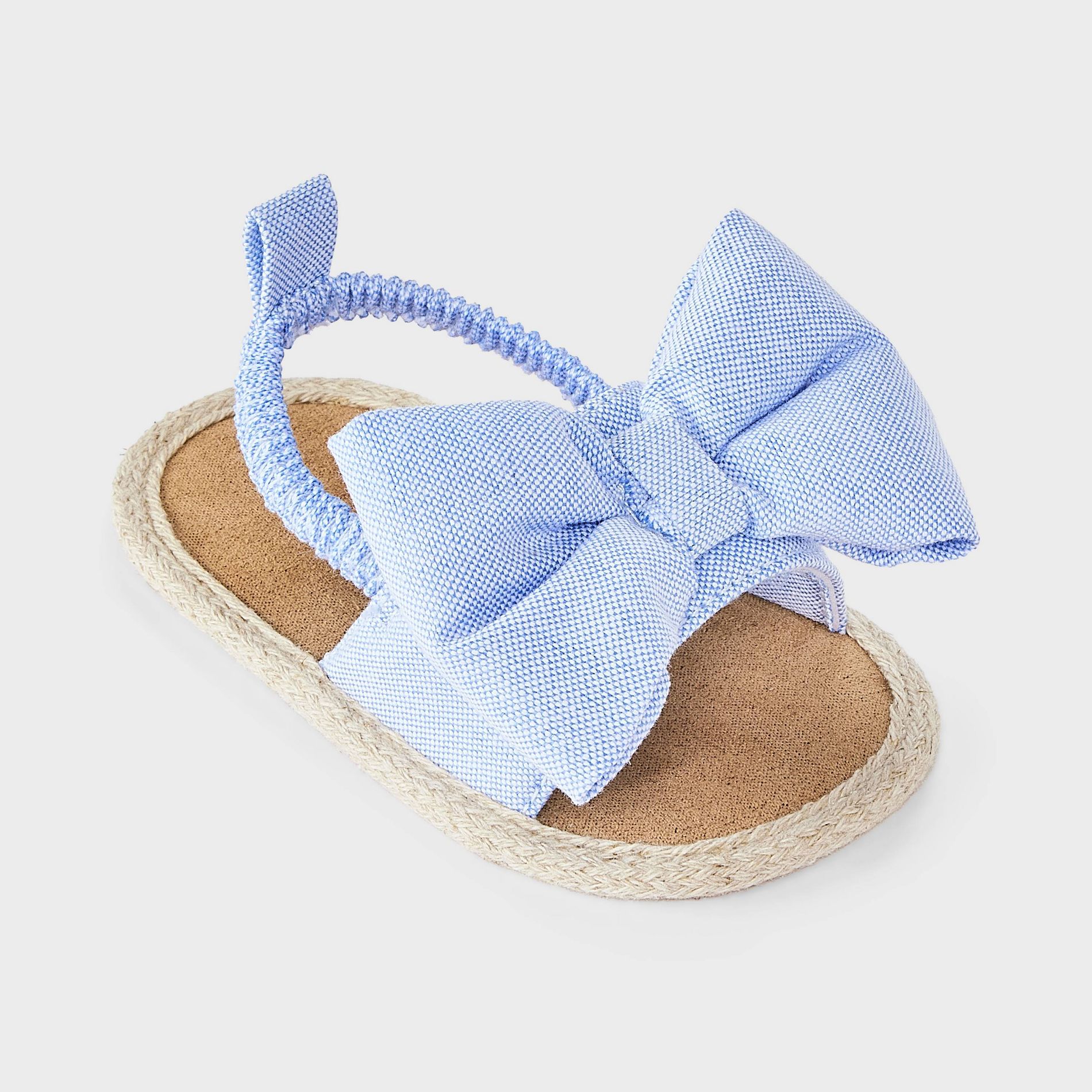 Baby Girls' Chambray Puff Bow Sandals - Cloud Island™ Blue