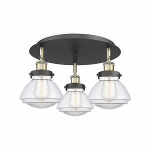 Olean - 3 Light Flush Mount In Art Deco Style-8 Inches Tall and 18.25 Inches Wide - 1 of 1