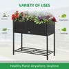 Okak 27.5" Rattan Wicker Raised Garden Bed with Tool Storage Shelf, Outdoor Portable Elevated Planter Box for Vegetables/Herbs/Flowers - 3 of 4