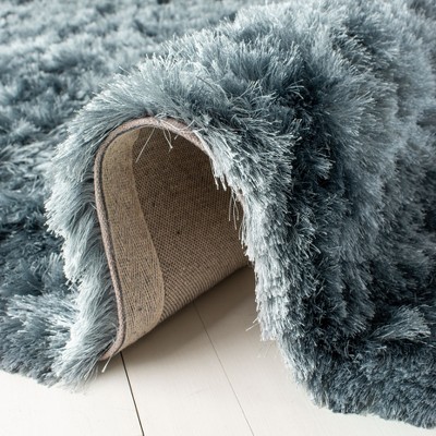 Slate Hand-Tufted Synthetic Shag Runner Rug, 2'3" x 6'