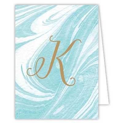 10ct Marble Note Cards - Monogram K