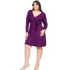 Plus Size Chic V-Neck Long Sleeve Belted Dress - 24seven Comfort Apparel™ - 2 of 4