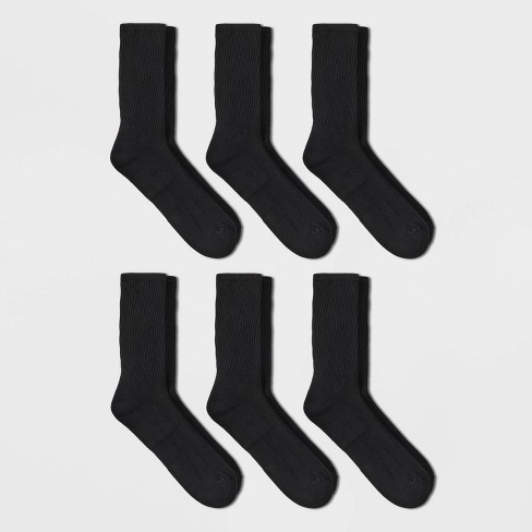 Hanes Men's Big & Tall Work Crew Socks 6pk - Black 12-14