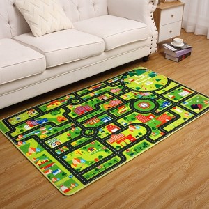Kids Playmat City Traffic Road Area Rug Mat Educational City Life Carpet for Bedroom Playroom Classroom - 1 of 4