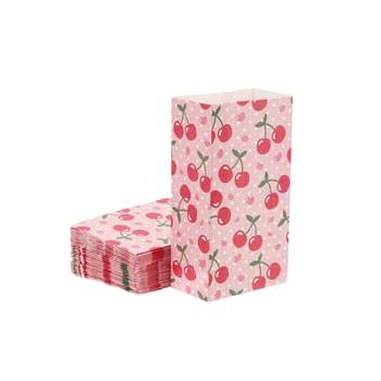 20 Pack Small Paper Bags w Handle & Tissue Paper for Gift Hot Pink
