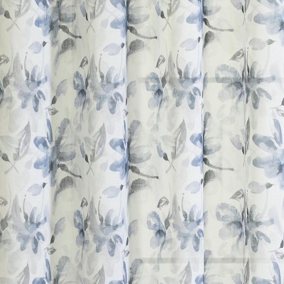 Florence Sheer Silver Faux Linen Grommet Curtain Panel 52" x 95"