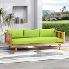 67.5" Length 3 Seater Green Sofa With Arm For Outdoor Patio - 3 of 4