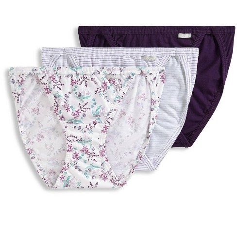 Jockey Women's Elance String Bikini - 3 Pack 5 Deep Plum/lavender Belvedere  Stripe/bella Floral : Target