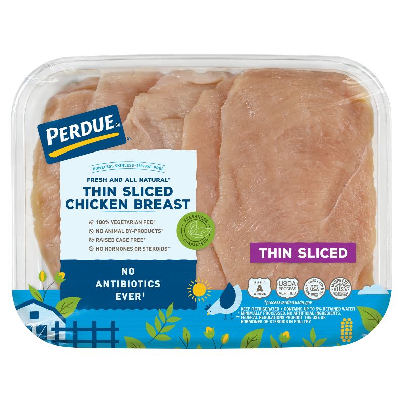 Perdue Fresh Cuts Thin Sliced Antibiotic Free Chicken Breast - 0.85-1.6 lbs - price per lb, 1 of 8