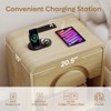 Bestier Nightstand with Charging Station, Modern LED End Table Bedside Table with Drawer & Open Shelf for Bedroom & Living Room, Natual Oak - 3 of 4