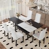 7-Piece Dining Set with Storage Space, Rectangular Table and 6 Linen Fabric Chairs - 3 of 4