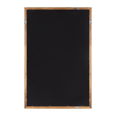 Rustic Brown Rectangular Wooden Wall Mirror 24" x 36"