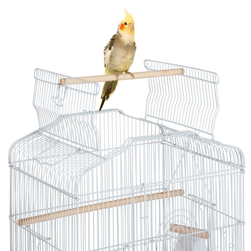 Yaheetech Open Top Metal Bird Cage Large Rolling Parrot Cage With Stand, 6 of 11