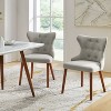 Lidia Mid-century Modern Wingback Dining Chair with Solid Wood Legs Set of 2|ARTFUL LIVING DESIGN - 3 of 4