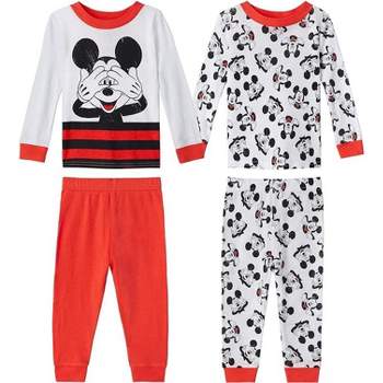 Disney Baby Boy's Mickey Mouse 4-Piece Snug Fit Cotton Pajama Set