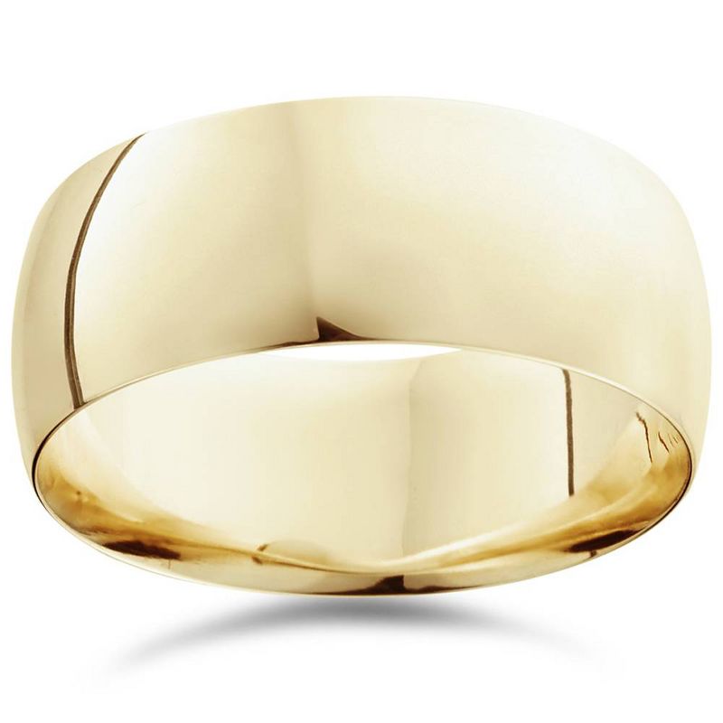 Pompeii3 9mm High Polished Wedding Band Sold 14K Yellow Gold Plain Ring, 1 of 3