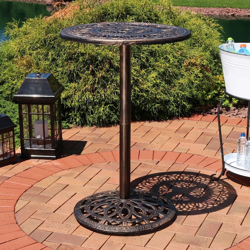 Sunnydaze 40"H Cast Iron Base and Cast Aluminum Tabletop Round Bar-Height Table, 3 of 10