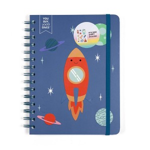 Yoobi 6"x8" Journal Spiral with Elastic Band Outer Space - 1 of 3
