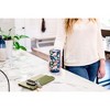 Elanze Designs 20 oz Stainless Steel On the Go Insulated Travel Tumbler With Push Top Lid, Multicolored Giraffe Print Blue - 4 of 4