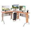 HOMCOM L-Shaped Corner Computer Office Desk Workstation with Elevated Shelf, Rolling Keyboard Tray, & Convenient CPU Stand - 4 of 4