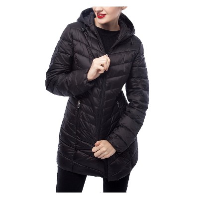 Женские куртки Rokka&Rolla Women's Light Long Coat Packable Puffer Jacket-Very Black, size XX Large — фото 3