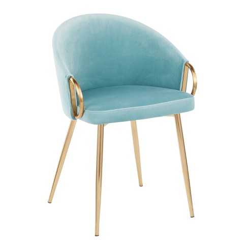 Light blue best sale velvet dining chairs