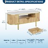 COZONY Modern Fluted Coffee Table with Drawer, 48" Oval Faux Marble Top & Gold Legs for Living Room - 2 of 4