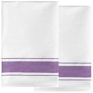 Unique Bargains Hotels Restaurants Home Cotton Absorbent Linen Kitchen Towels Sets 20" x 28" 2 Pcs - 1 of 4