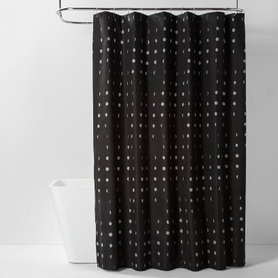 Moon Microfiber Shower Curtain Gray, Gray Polka Dot Shower Curtain Target