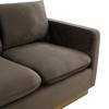 LeisureMod Nervo Mid-Century Modern Sofa Upholstered in Velvet with Gold Frame - 4 of 4