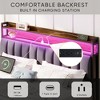 NicBex Upholstered Bed Frame with Charging Station,Built-in LED Lights and 2 Drawers for Adults/Boys/Girls,Gray - 4 of 4